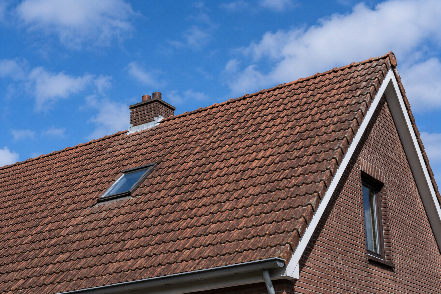Erkende dakwerker plaatst dakisolatie en pannen op een hellend dak in Limburg